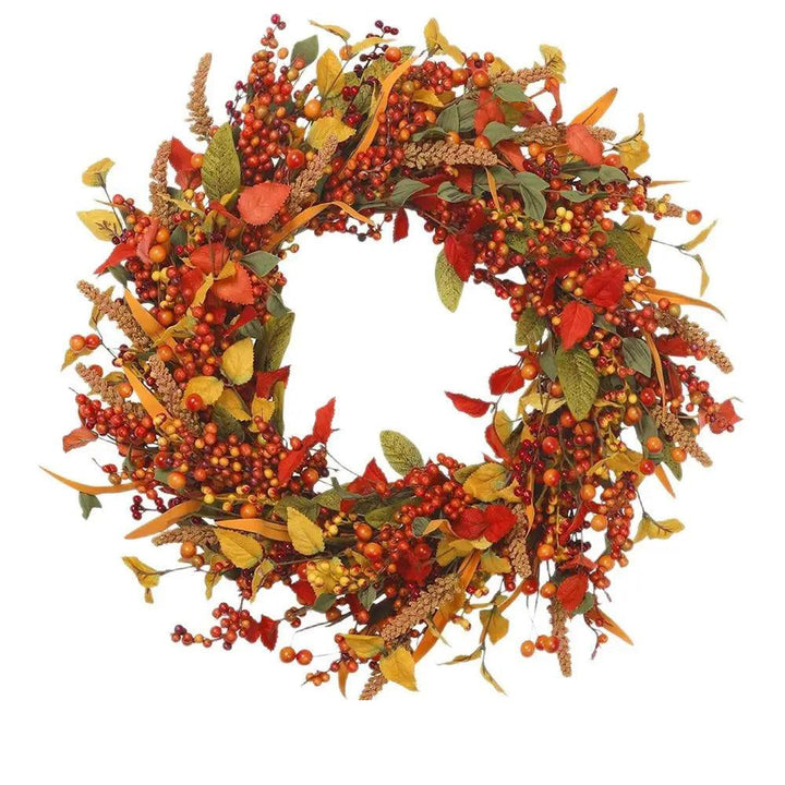 BowLift | Autumn Door Wreath with Berries and Pine Cones – Natural Decoration for Halloween and Thanksgiving, 40 cm