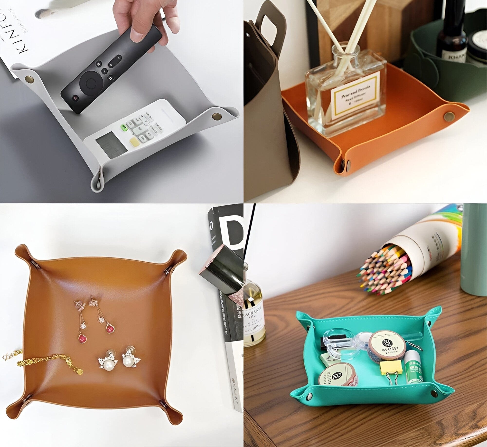 BowLift | Leather tray catch basin storage box