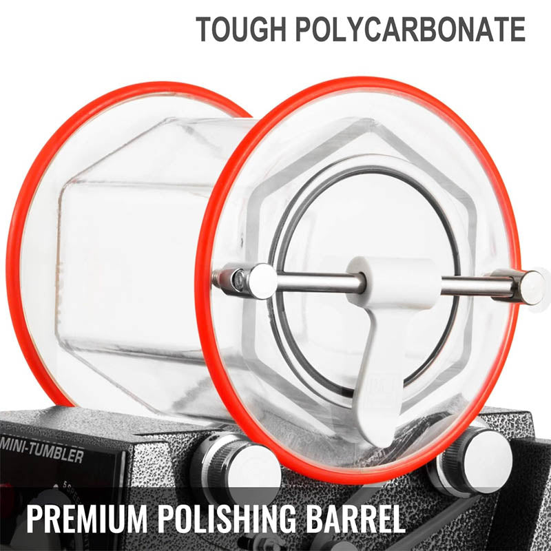 BowLift | Jewelry Polisher 6.6lbs/3kg Capacity Mini Rotary Tumbler Machine  with Glass Barrel Lock Buckle Rotary Tumbler