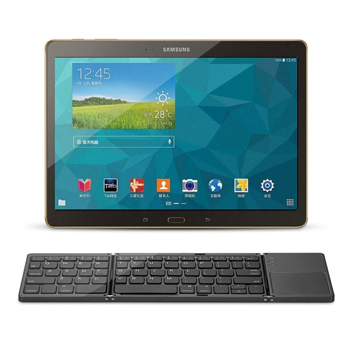BowLift | B033 Rechargeable 3-fold foldable 64 Keys Bluetooth Wireless Keyboard with Touchpad (Silver)