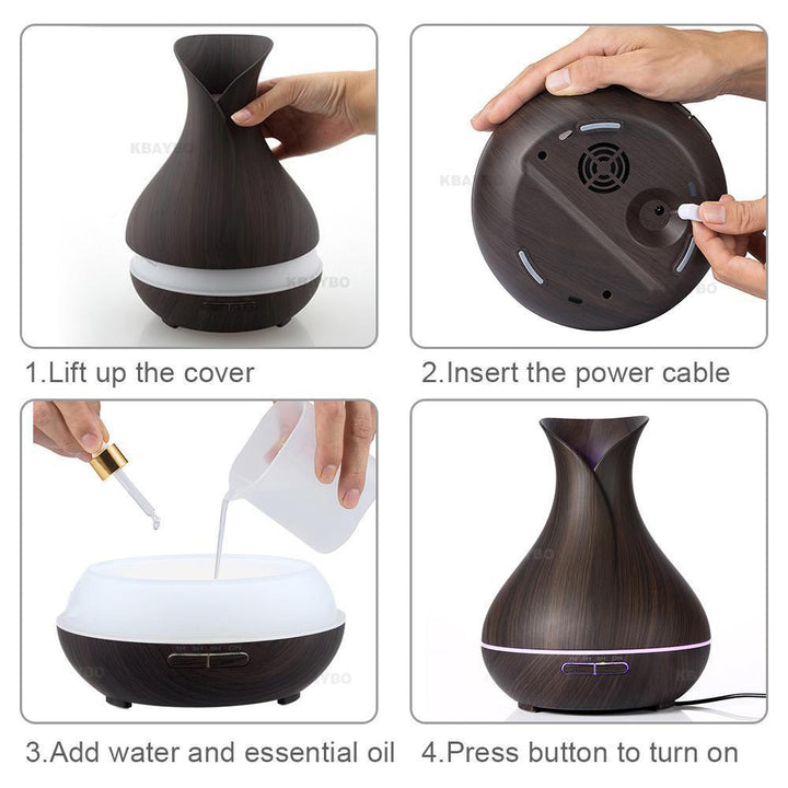 BowLift | Wood Grain Essential Oil Diffuser (400ml)