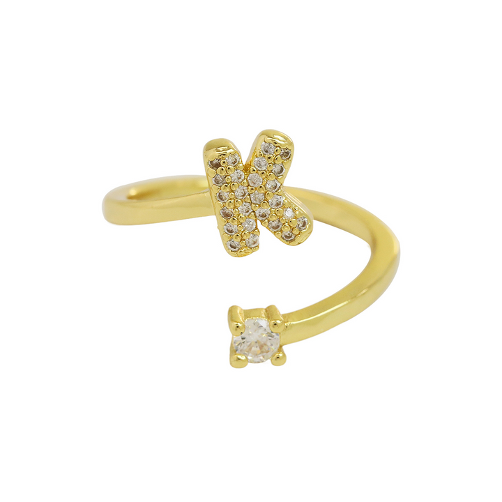 BowLift | Dainty Bubble Diamond Wrap Initial Ring