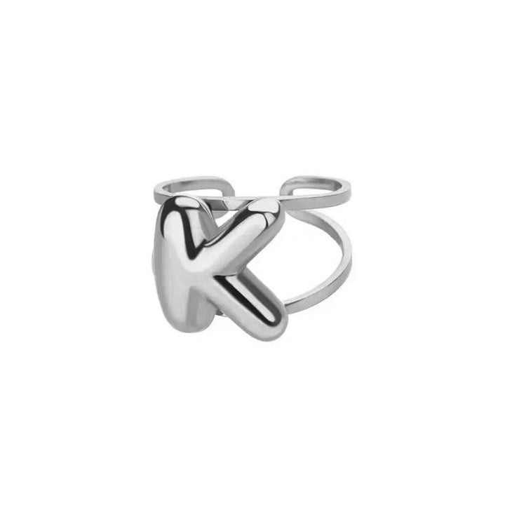 BowLift | Adjustable Open Band Bubble Letter Initial Ring