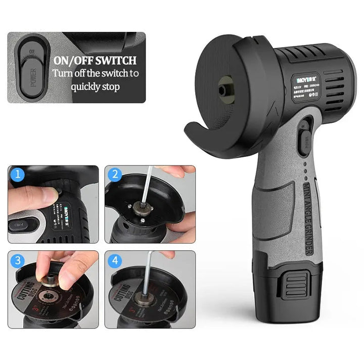 BowLift | Cordless Mini Angle Grinder with Cutting Disc