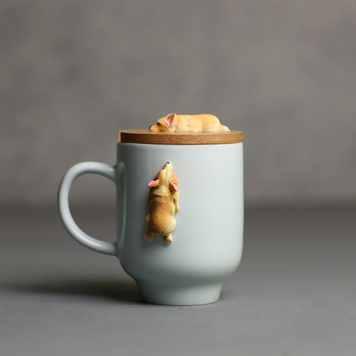 BowLift | 3D Climbing Bulldog Ceramic Mugs
