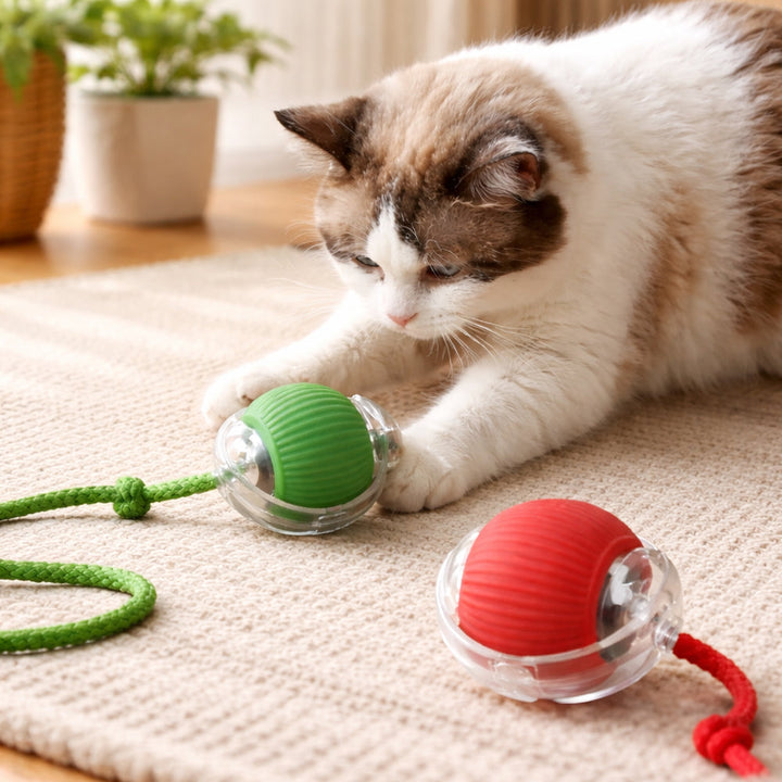 Smart interactive cat ball with string | Bowlift