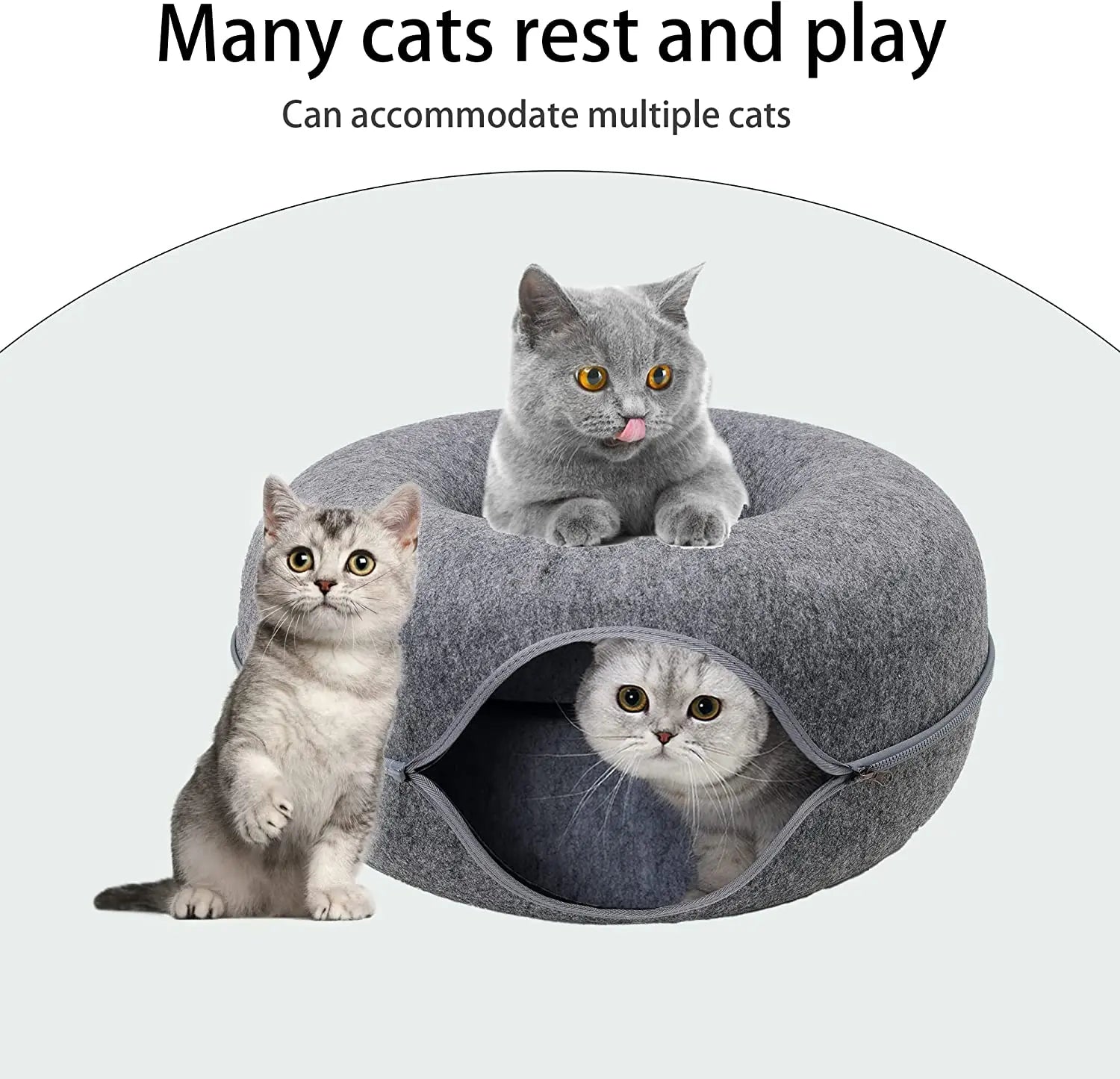 BowLift | Cat tunnel bed made of wool felt – Play and retreat space