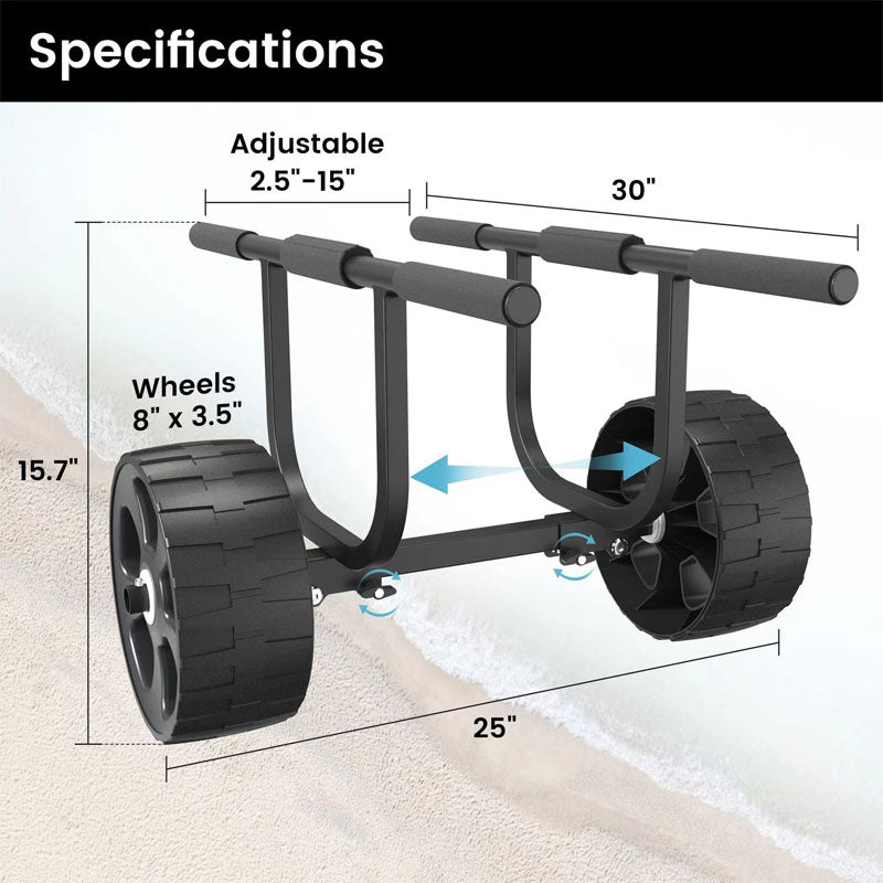 BowLift | Heavy Duty Universal Kayak Dolly Cart For Kayaks, Canoes, Paddle Boards, Float Mats