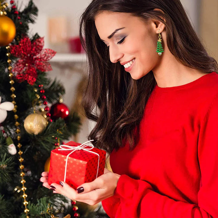 BowLift | Bellora Kerst Oorbellen – Goudrode Belvormige Oorbellen, Lichtgewicht & Feestelijke Sieraden voor Vrouwen en Meisjes