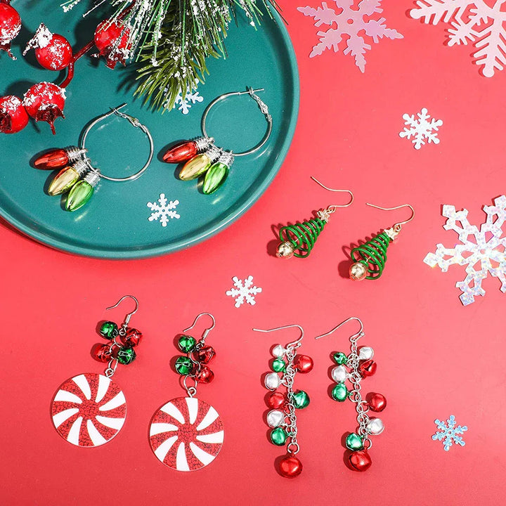 BowLift | Bellora Kerst Oorbellen – Goudrode Belvormige Oorbellen, Lichtgewicht & Feestelijke Sieraden voor Vrouwen en Meisjes