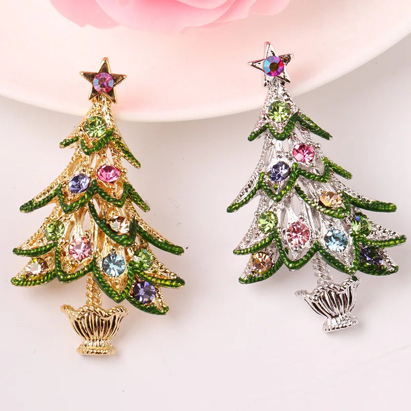 BowLift | Glaciara Kerstboom Broche – Multicolor Strass Broche voor Vrouwen, Feestelijke Accessoire & Elegant Cadeau
