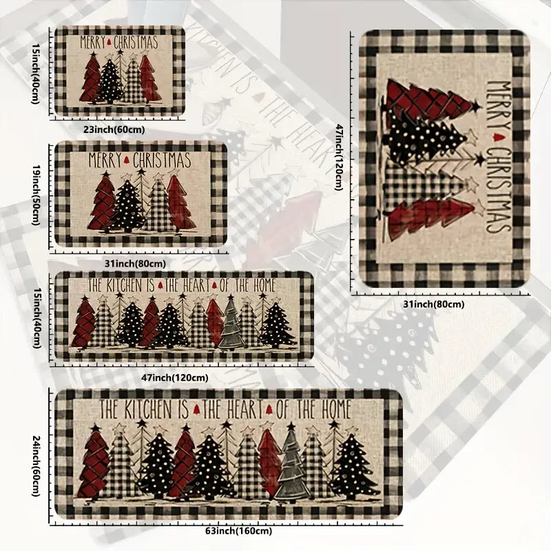 BowLift | Kerstboomthematapijt – Zacht & Antislip Tapijt voor een Feestelijke Sfeer in Huis