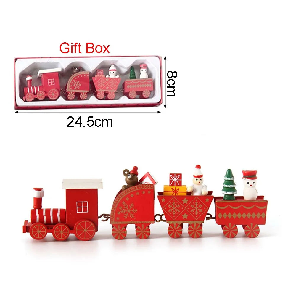 BowLift | Kersthouten Treindecoratie met Bewegende Trein – Unieke Houten Kerstversiering voor Binnen