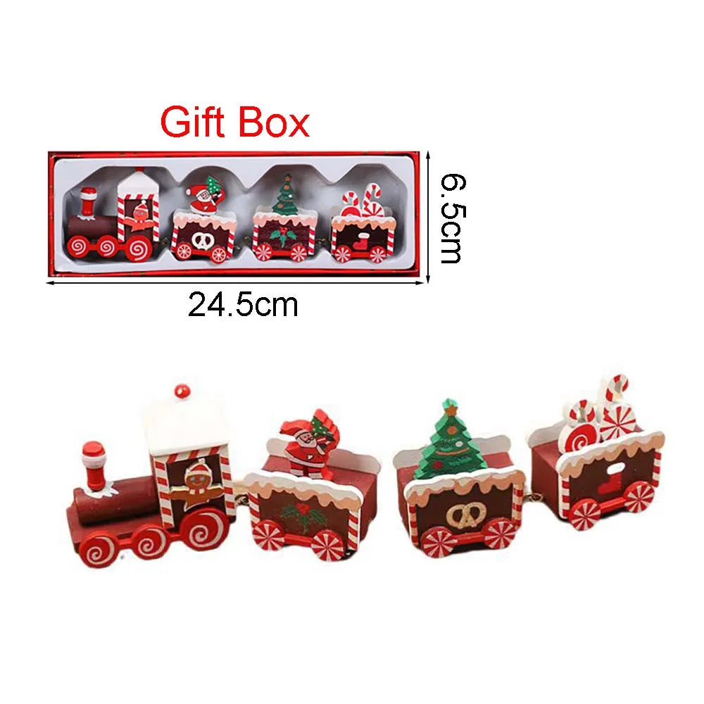 BowLift | Kersthouten Treindecoratie met Bewegende Trein – Unieke Houten Kerstversiering voor Binnen