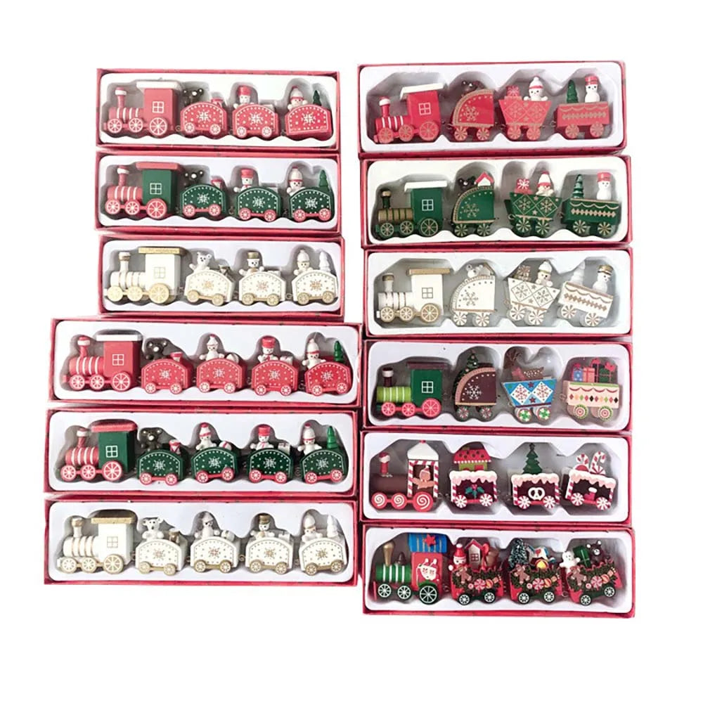 BowLift | Kersthouten Treindecoratie met Bewegende Trein – Unieke Houten Kerstversiering voor Binnen