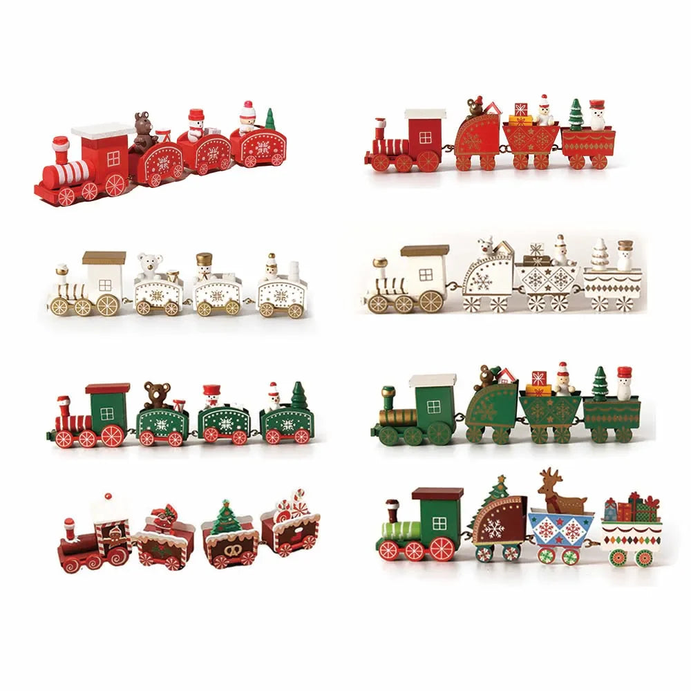 BowLift | Kersthouten Treindecoratie met Bewegende Trein – Unieke Houten Kerstversiering voor Binnen