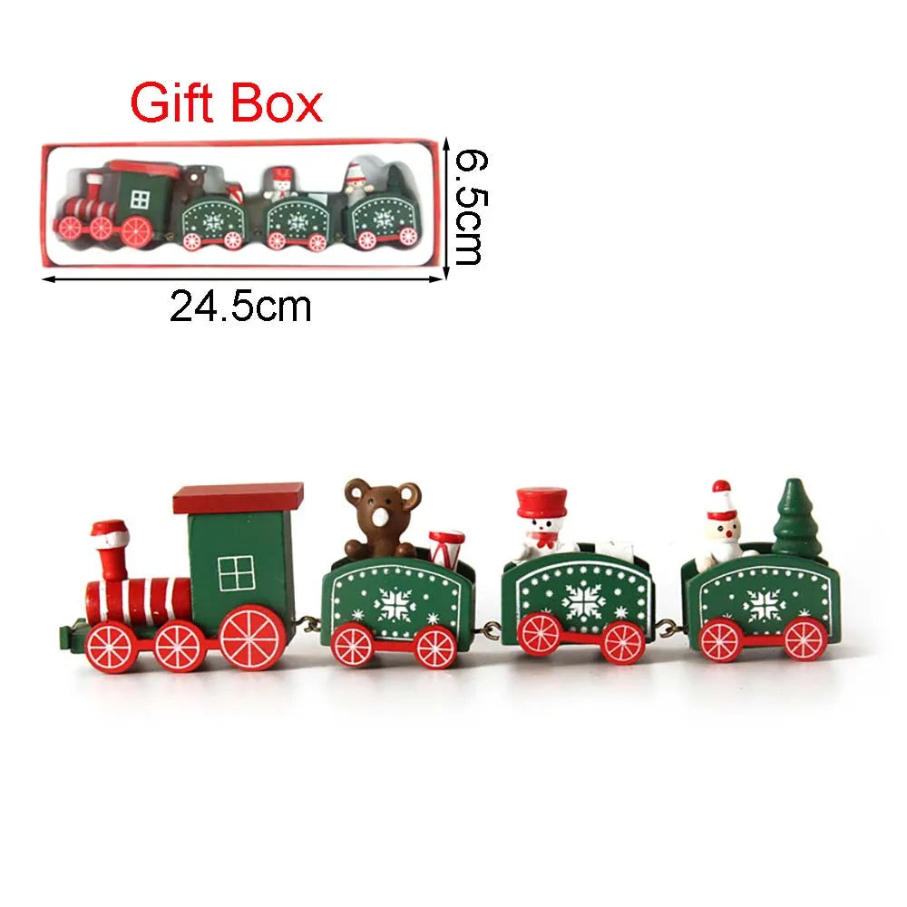 BowLift | Kersthouten Treindecoratie met Bewegende Trein – Unieke Houten Kerstversiering voor Binnen