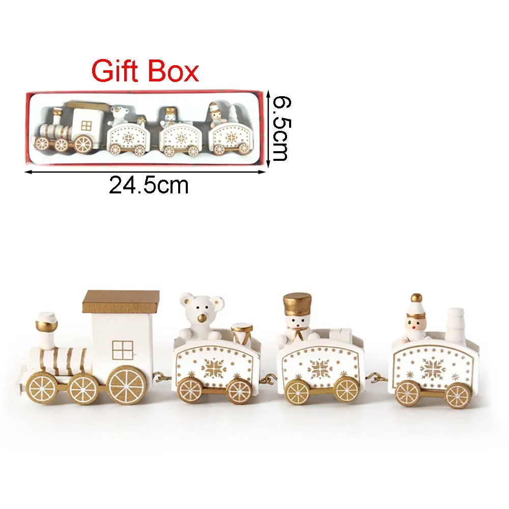 BowLift | Kersthouten Treindecoratie met Bewegende Trein – Unieke Houten Kerstversiering voor Binnen