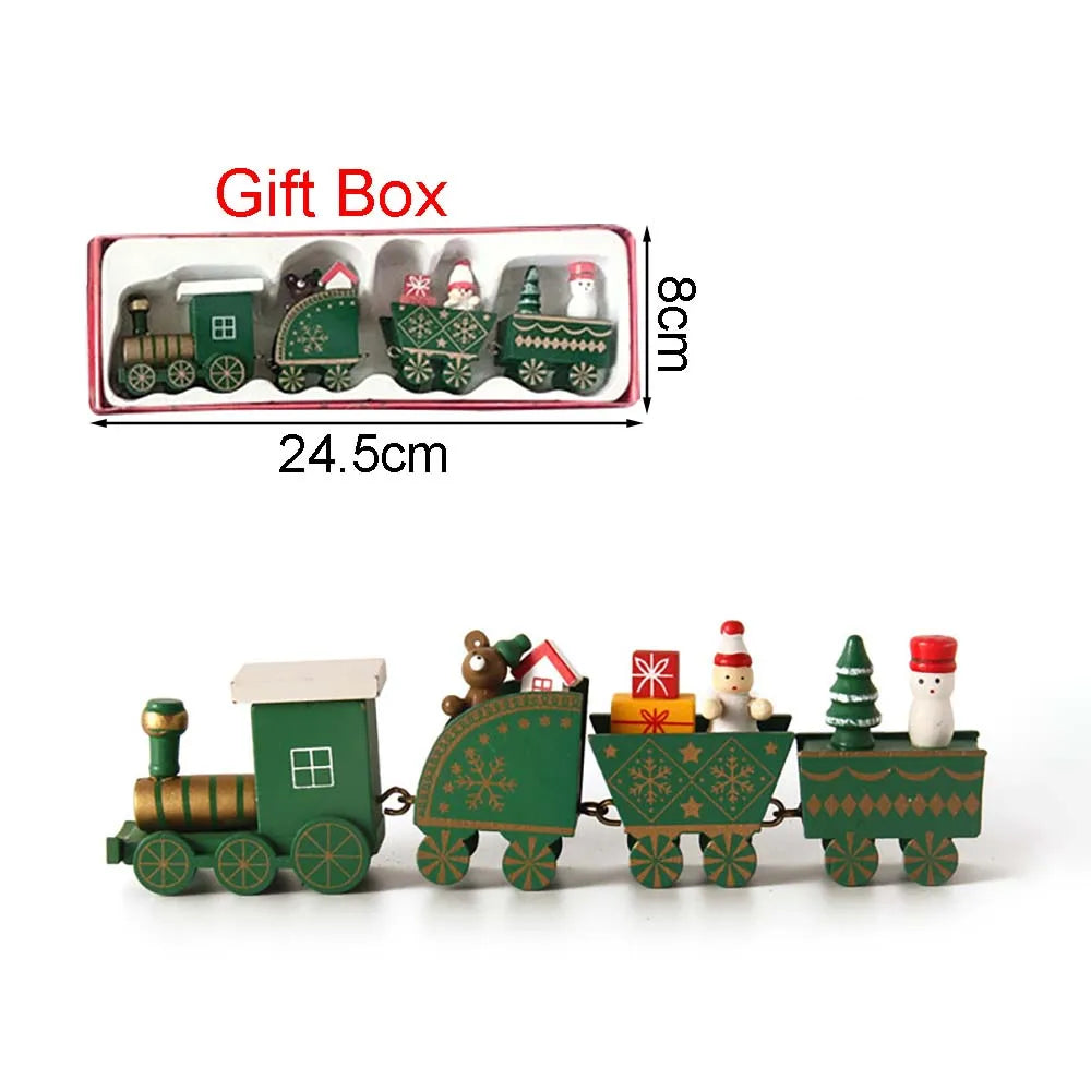BowLift | Kersthouten Treindecoratie met Bewegende Trein – Unieke Houten Kerstversiering voor Binnen