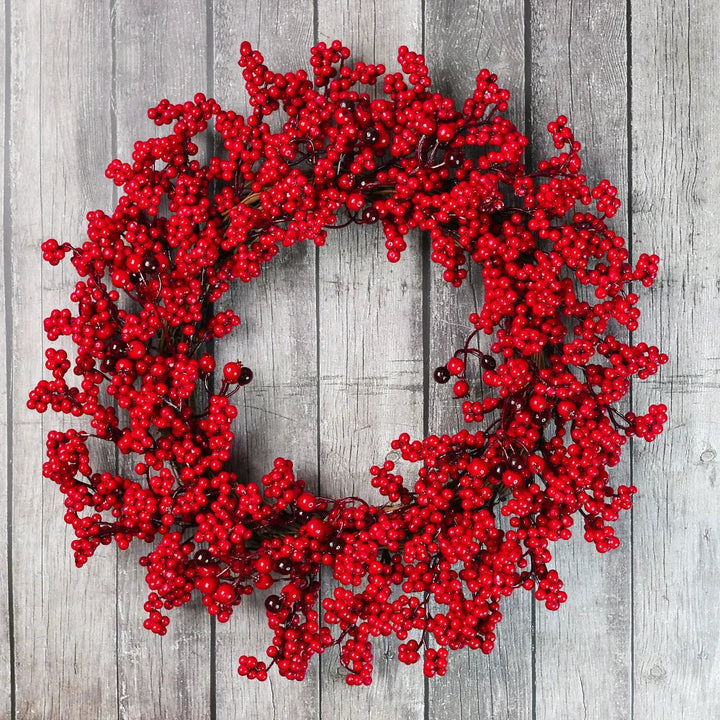 BowLift | Christmas Wreath with Red Berries and Green Cypress Leaves – Perfect Seasonal Decoration