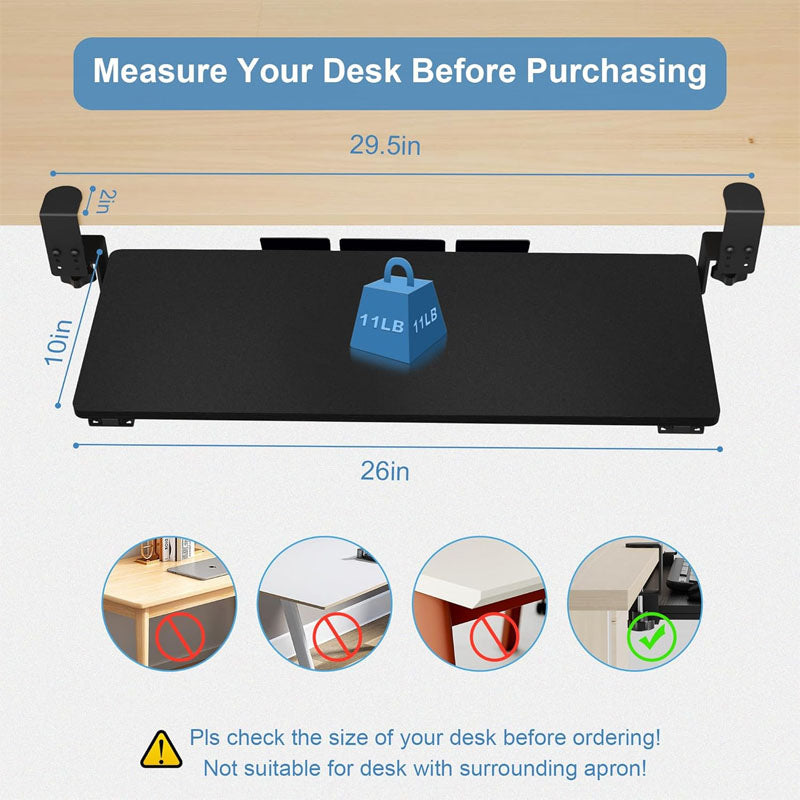 BowLift | Keyboard Drawers & Platforms Keyboard Tray Under Desk Pull out Keyboard/Mouse Tray Under Desk for Typing in Home, Office Work