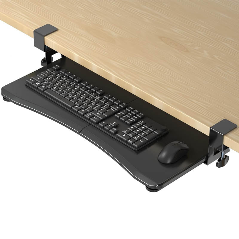 BowLift | Keyboard Drawers & Platforms with C Clamp Mount 25.6 x 11.8 inch Slide-Out Platform Computer Drawer