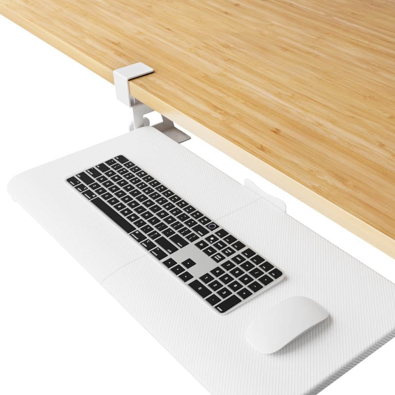 BowLift | Keyboard Drawers & Platforms 26'' x 11 Inch  Keyboard Tray Under Desk with Extra Sturdy C Clamp Mount System