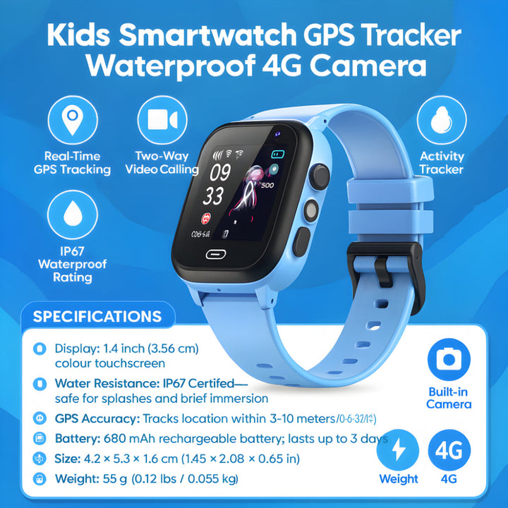 BowLift | Kids Smartwatch GPS Tracker Waterproof 4G Camera