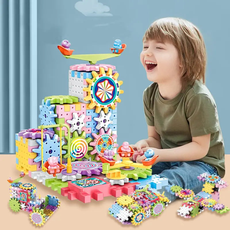 BowLift | Kids Motorized Gear Building Blocks — Creative STEM Toy Set