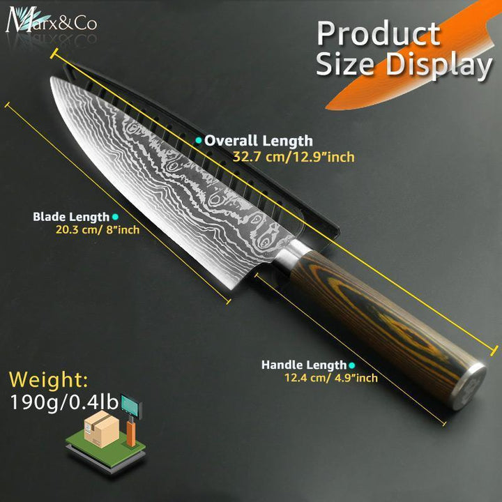 BowLift | Santoku Japanese Professional Chef Knife 8 inch High Carbon Stainless Steel