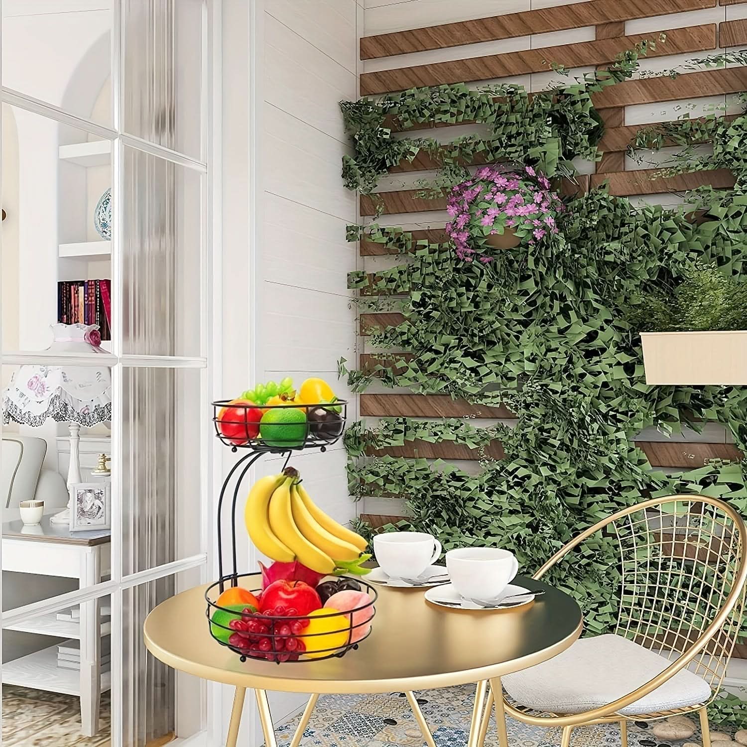 BowLift | 2-Tier Fruit Basket with Banana Holder for Stylish Kitchen Organization