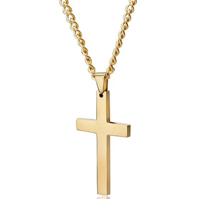BowLift | Classic men's necklace with stainless steel cross pendant