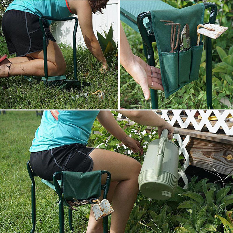 BowLift | Kneeler Seat Garden Kneeling Stool With 1 Tool Kit Sponge Non-Slip Folding Stool Garden Farmland Weeding Low Stool Bench