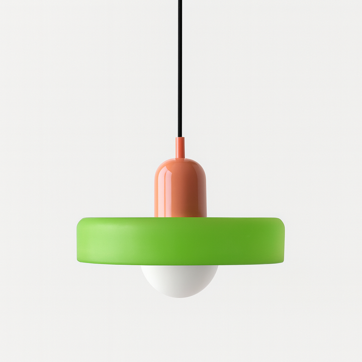 BowLift | Colorful Bauhaus Pendant Lamp with Adjustable Cable – Lamp for Living Room and Over Table, Modern Design, Glass and Metal
