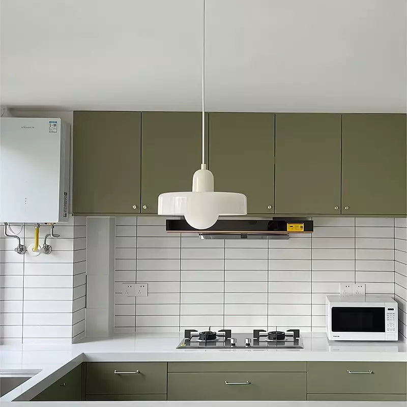 BowLift | Colorful Bauhaus Pendant Lamp with Adjustable Cable – Lamp for Living Room and Over Table, Modern Design, Glass and Metal