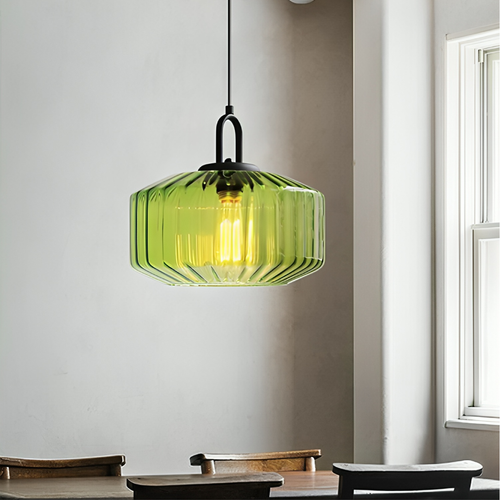 BowLift | Colorful Hanging Glass Lamp with Adjustable Height – Ideal for Dining Room and Kitchen