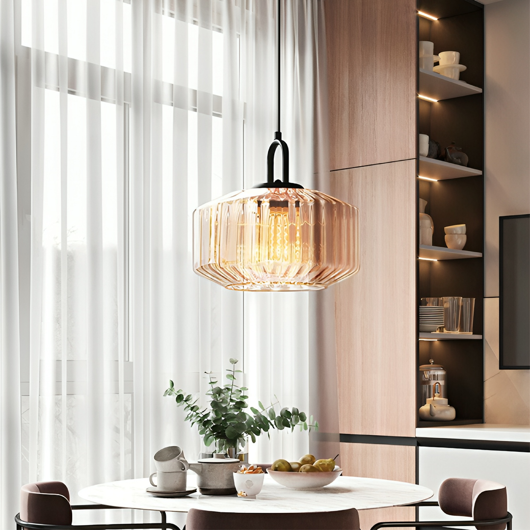 BowLift | Colorful Hanging Glass Lamp with Adjustable Height – Ideal for Dining Room and Kitchen