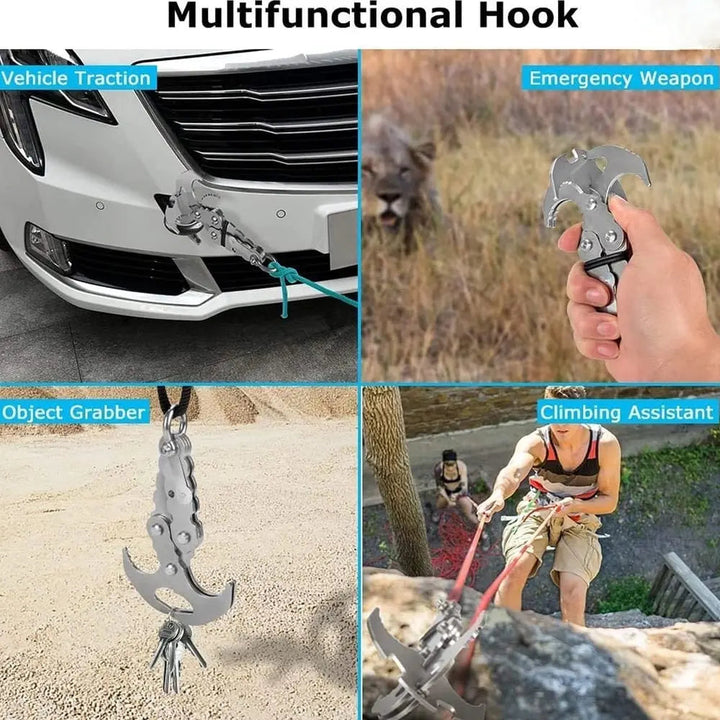 BowLift | Compact stainless steel multi-purpose outdoor hook with auto-grip claw