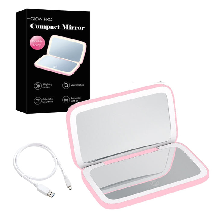 BowLift | Compact LED Makeup Mirror with Double Magnification 1X and 10X
