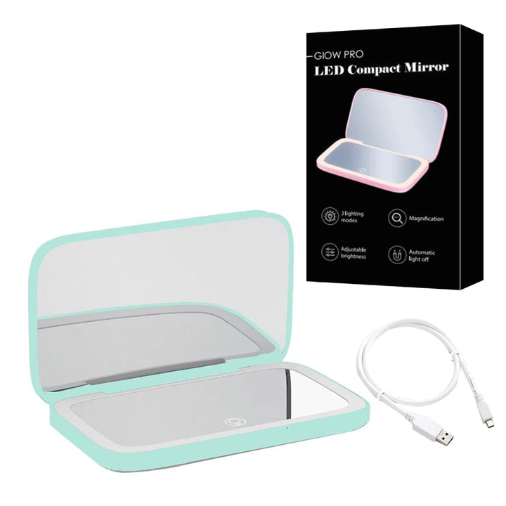 BowLift | Compact LED Makeup Mirror with Double Magnification 1X and 10X
