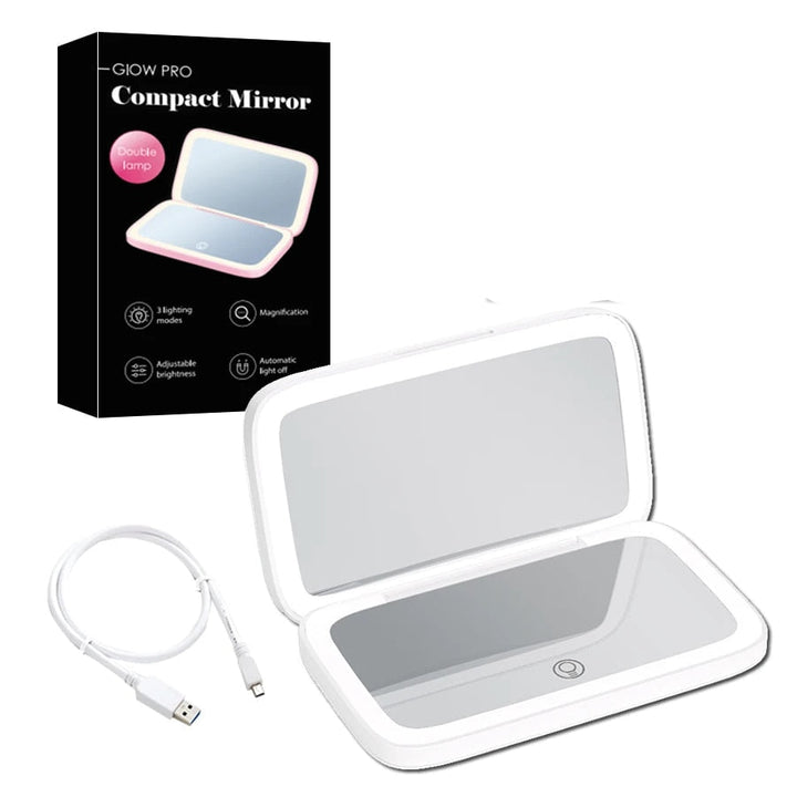 BowLift | Compact LED Makeup Mirror with Double Magnification 1X and 10X
