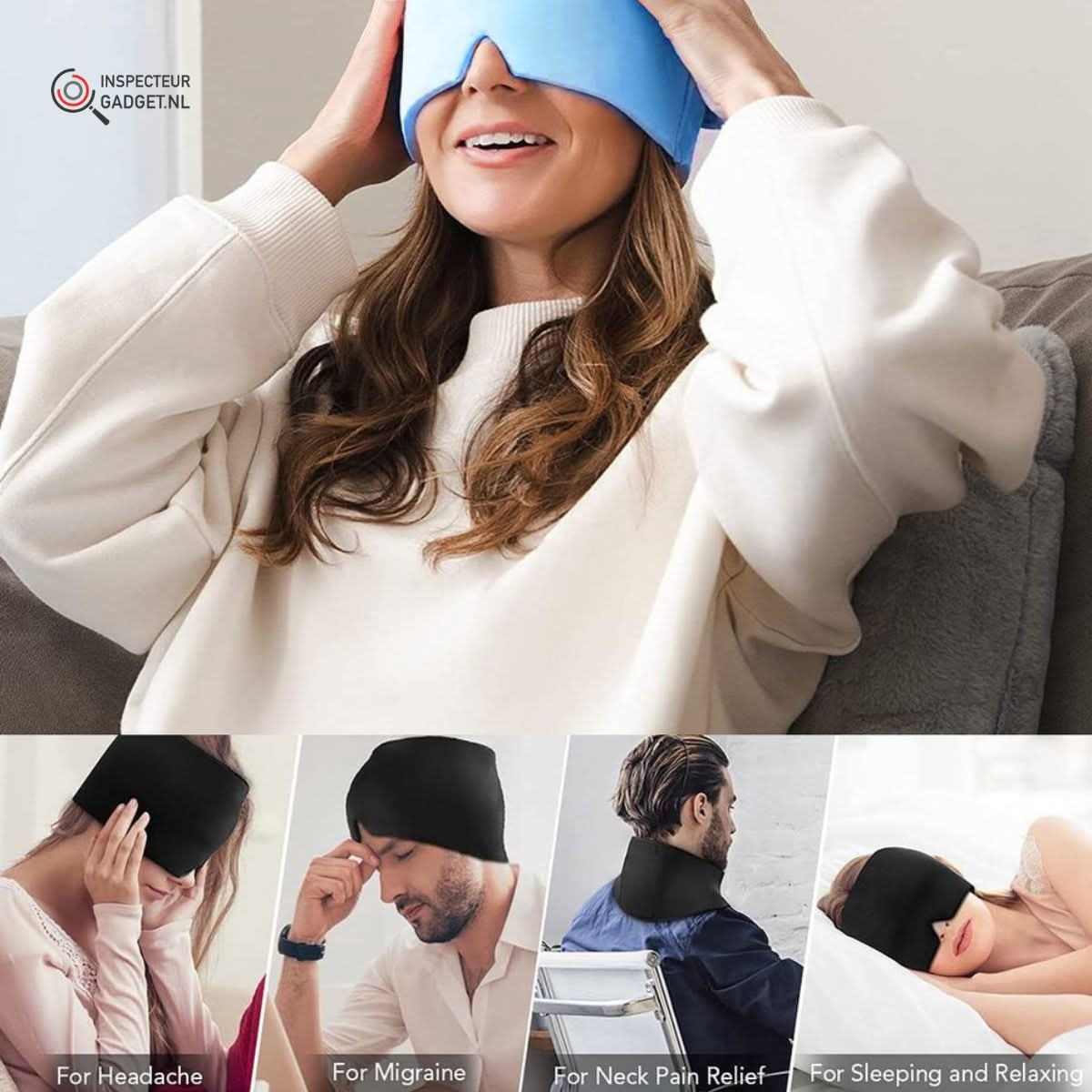 BowLift | Head support – Migraine & headache mask with cold and heat function