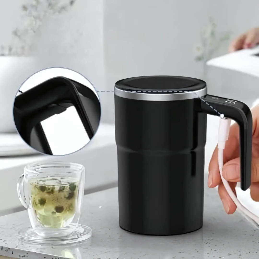 BowLift | Coffee mug with automatic stirrer and temperature display – 380 ml