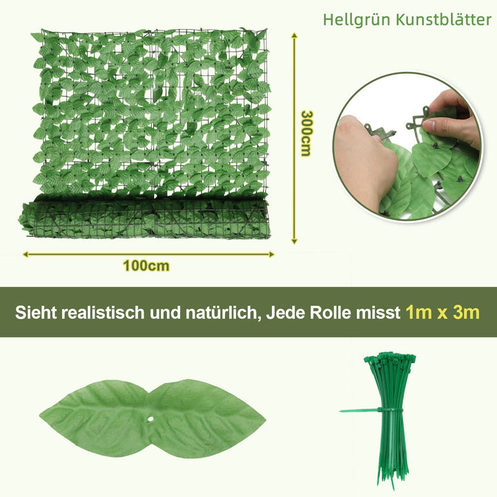 Artificial Ivy Hedge Privacy Screen 1x3m | Bowlift
