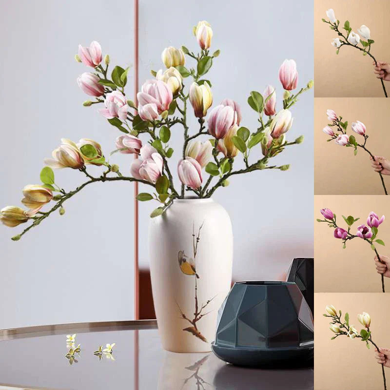 BowLift | BlijftBloei – Atmospheric Art Branch with Realistic Magnolia Flowers