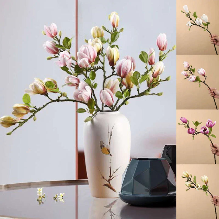 BowLift | BlijftBloei – Atmospheric Art Branch with Realistic Magnolia Flowers
