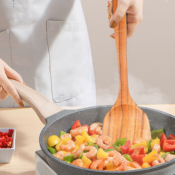 Natural Wood Tableware and Kitchen Tool Set - Non-Scratch & Easy to Clean Bowlift