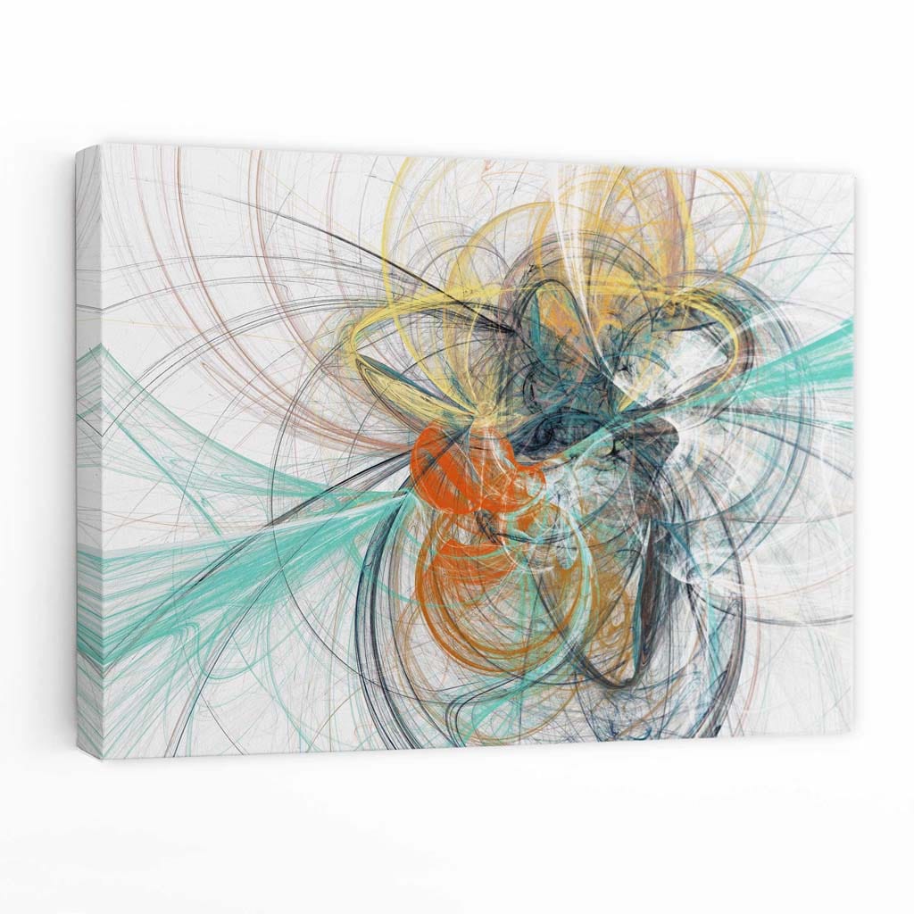 Abstract Mint Green and Gray Mixed Media Canvas Wall Art | Bowlift