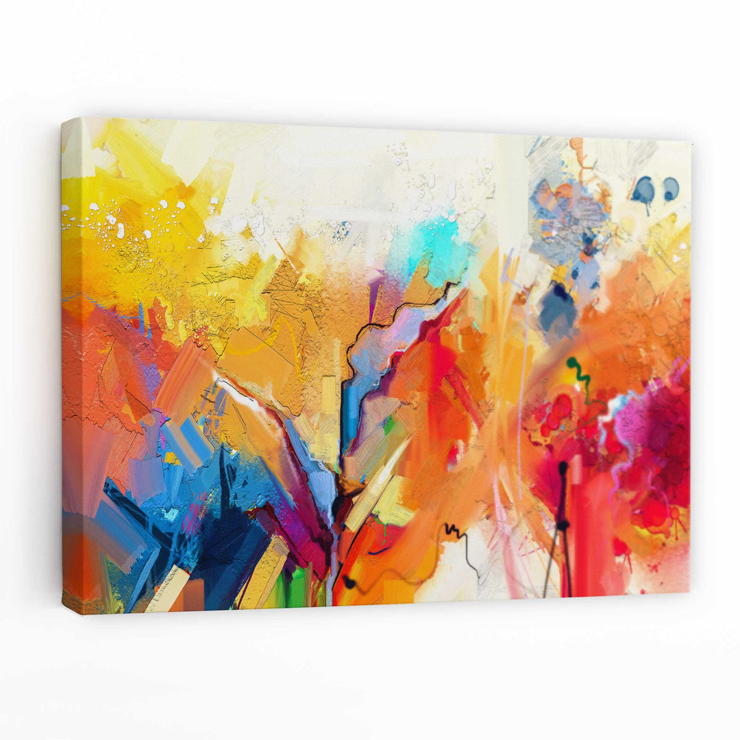 Abstract Colorful Orange Pink Red Wall Art Canvas Print | Bowlift