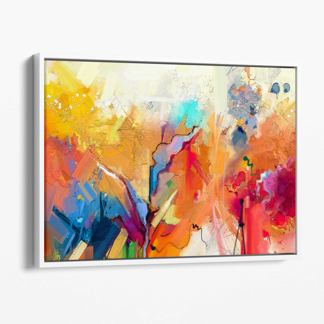Abstract Colorful Orange Pink Red Wall Art Canvas Print | Bowlift